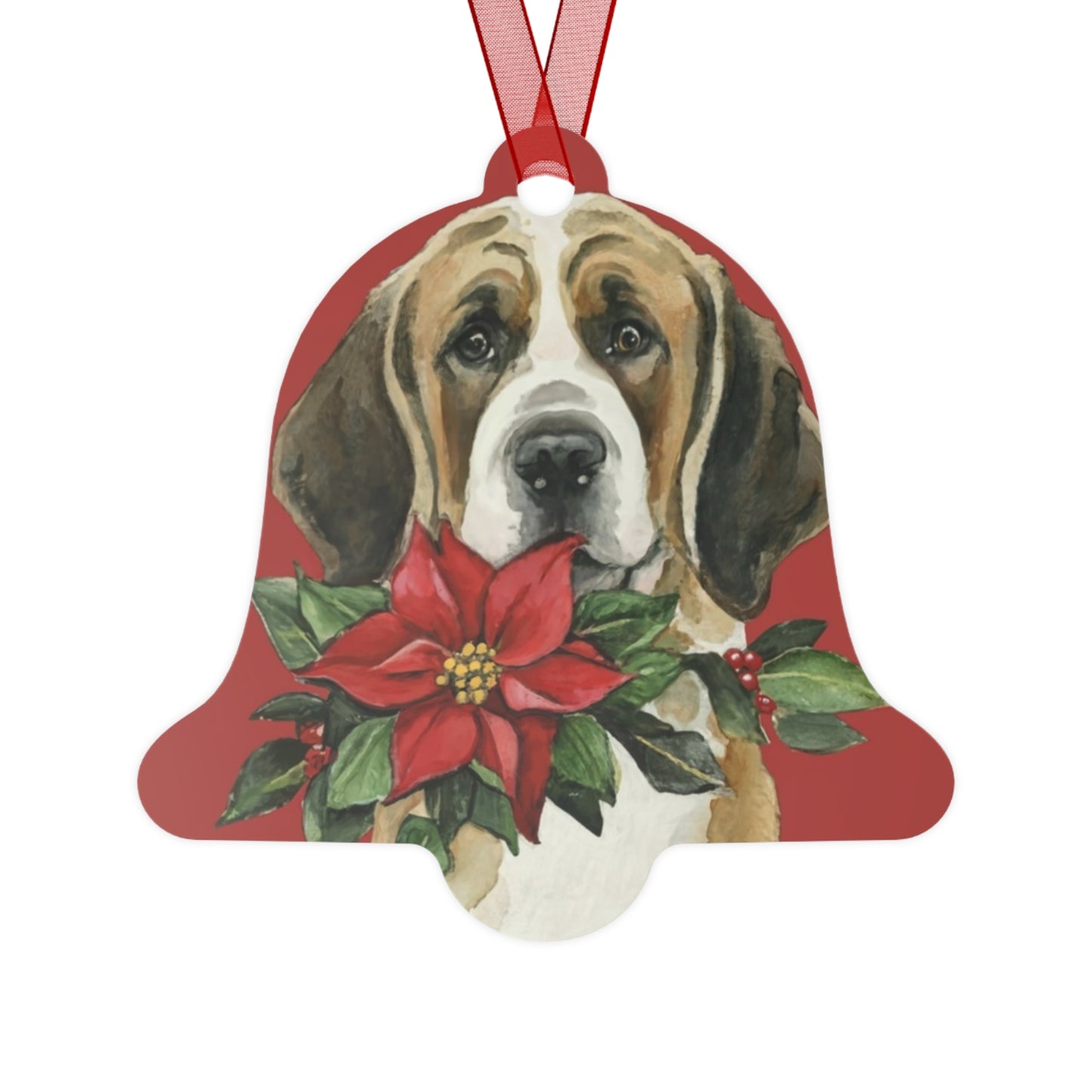 St. Bernard Metal Bell-Shaped Ornament: A Heartwarming Holiday Tribute