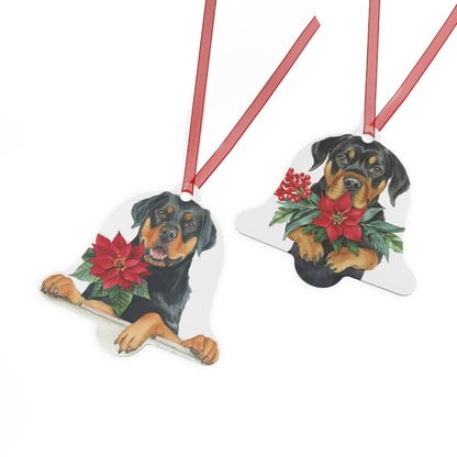 Rottweiler Double-Sided Metal Bell Ornament: Celebrate the Rottweiler's Heart and Strength