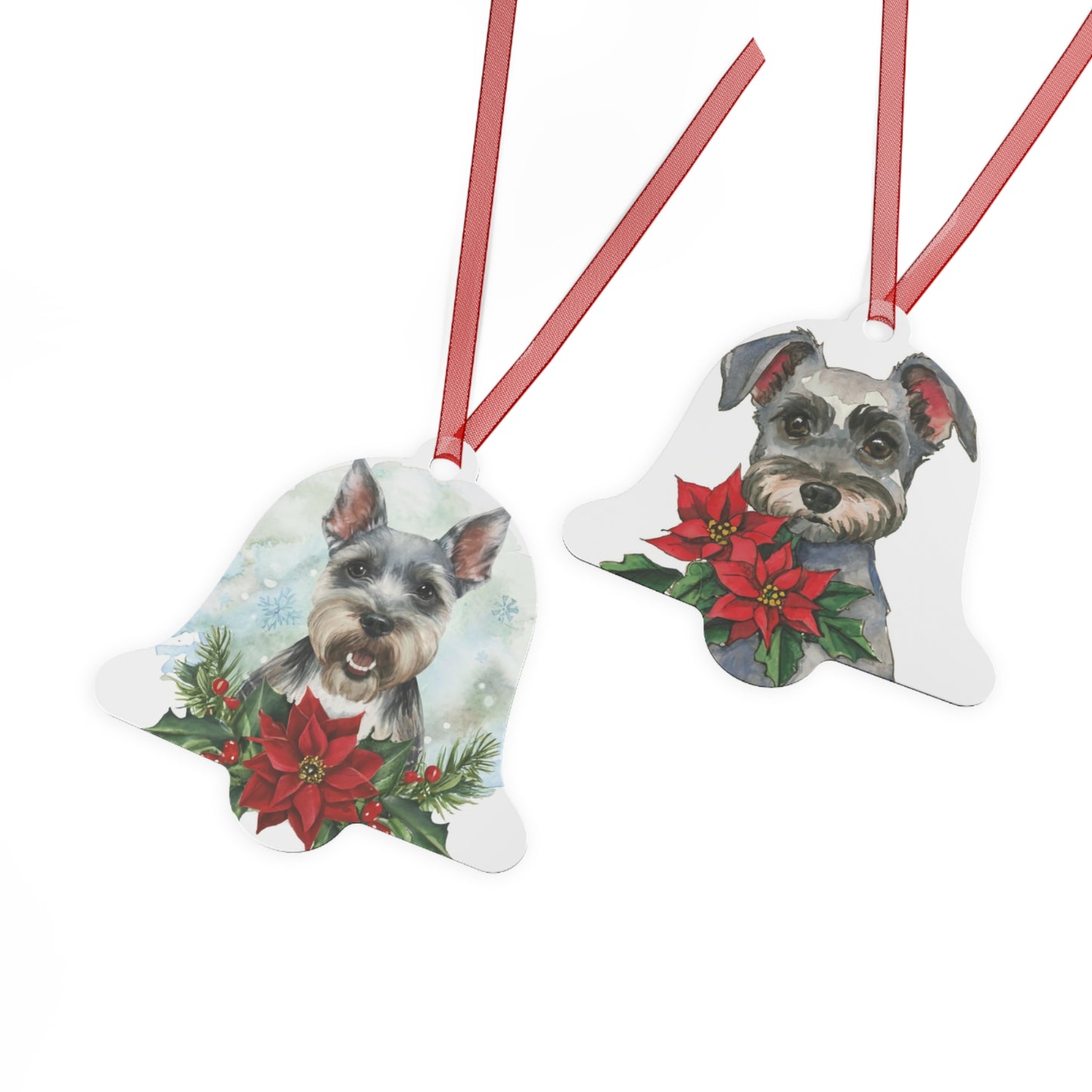 Miniature Schnauzer Double-Sided Metal Bell Ornament: Celebrate the Character and Charm