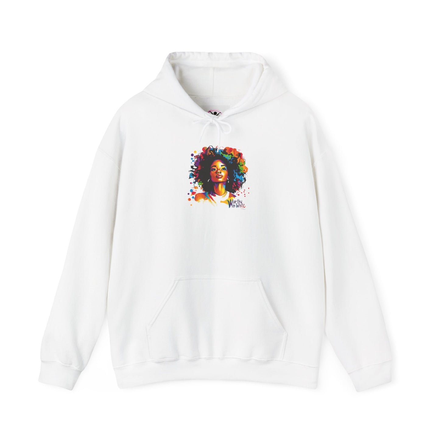 Worthy in White Hoodie - Celebrating Diversity and Self-Expression