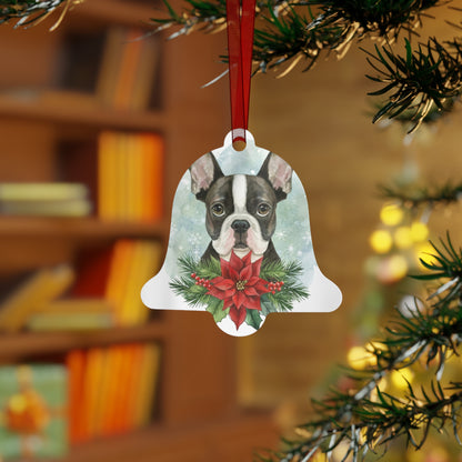 Boston Terrier Double-Sided Metal Bell Ornament: Celebrate the Character and Charm