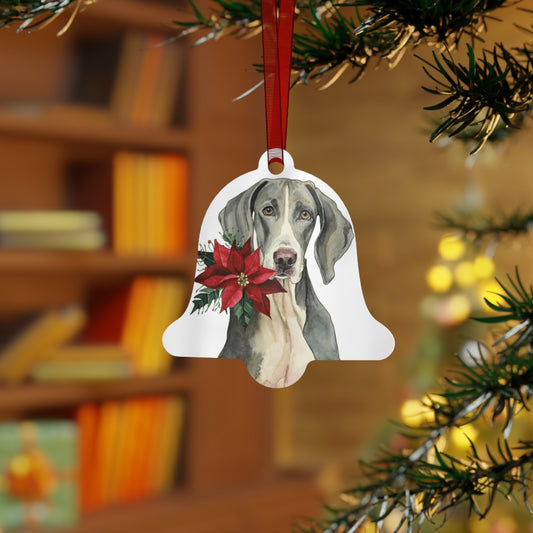 Great Dane Double-Sided Metal Bell Ornament: Celebrate the Majestic Grandeur