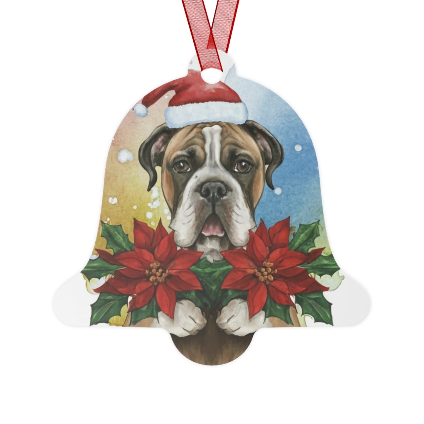 Boxer Double-Sided Metal Bell Ornament: Celebrate the Spirited Heart of the Boxer