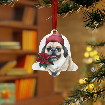 Pekingese Double-Sided Metal Bell Ornament: Celebrate the Imperial Elegance