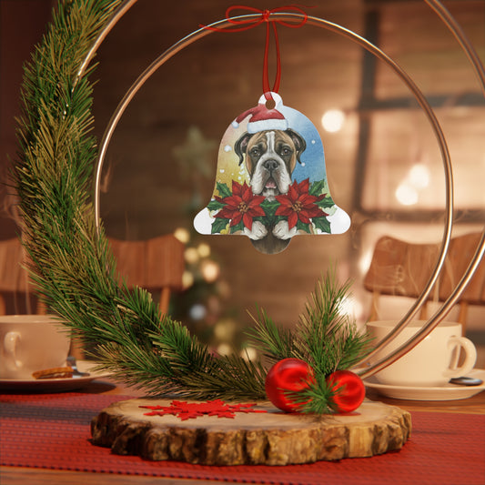 Boxer Double-Sided Metal Bell Ornament: Celebrate the Spirited Heart of the Boxer