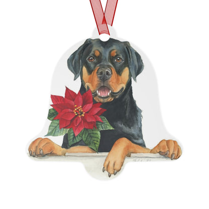 Rottweiler Double-Sided Metal Bell Ornament: Celebrate the Rottweiler's Heart and Strength