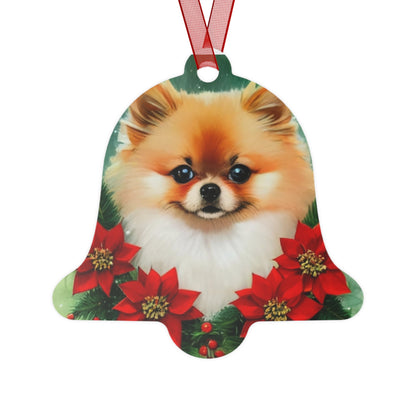 Pomeranian Double-Sided Metal Bell Ornament: Celebrate the Playful Elegance