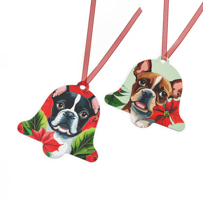 French Bulldog Double-Sided Metal Bell Ornament: Ring in the Holidays with Frenchie Charm