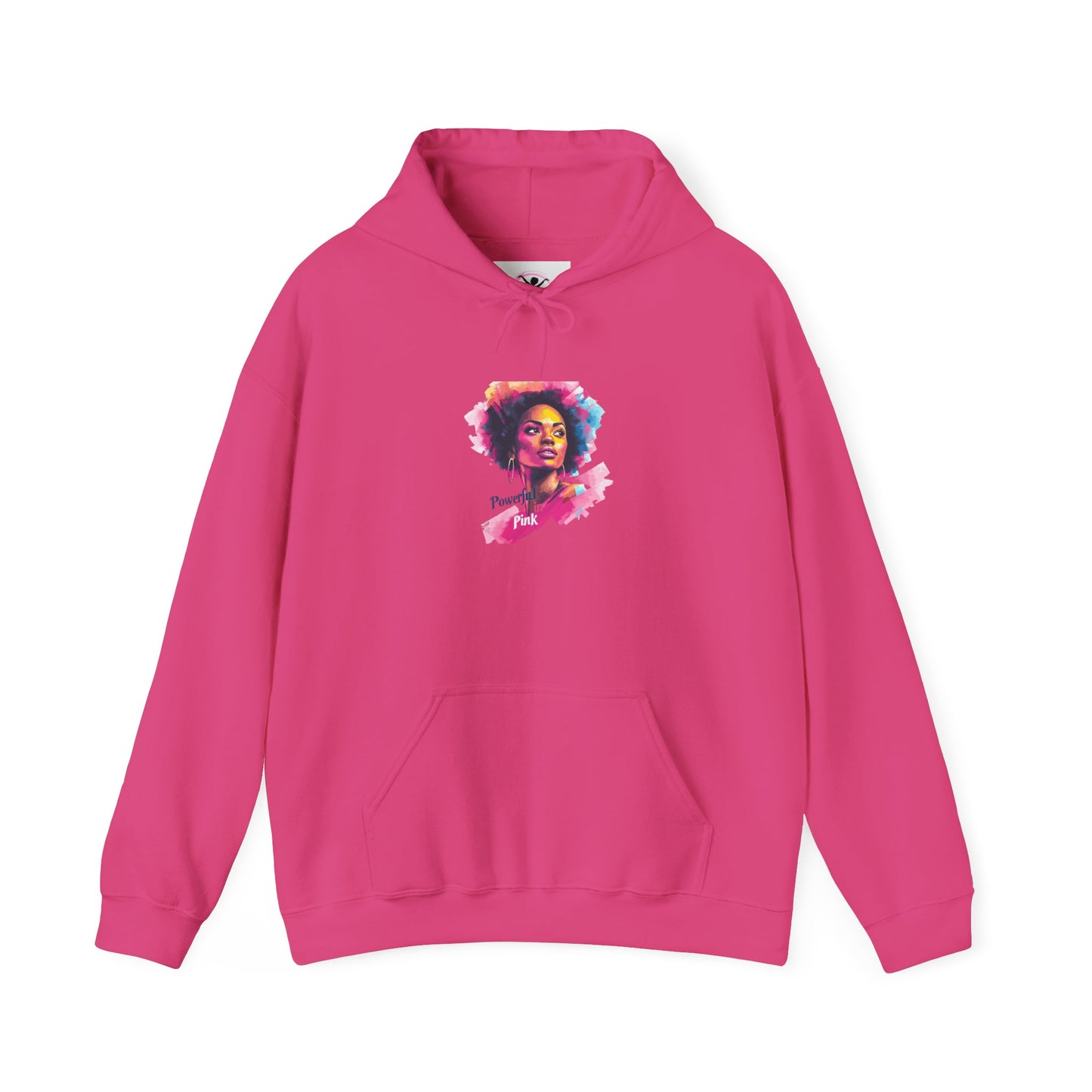 Powerful in Pink Artistic Empowerment Hoodie - with Inspirational Design