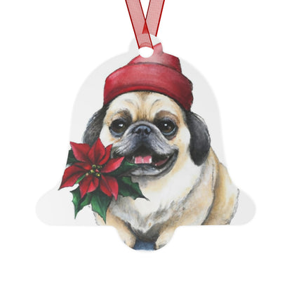 Pekingese Double-Sided Metal Bell Ornament: Celebrate the Imperial Elegance