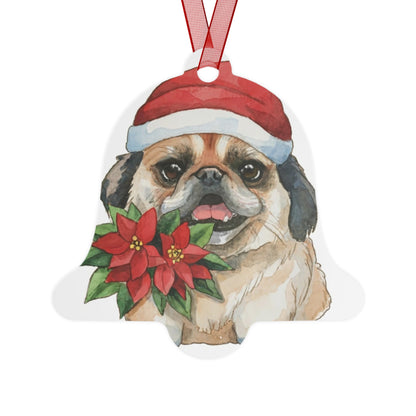 Pekingese Double-Sided Metal Bell Ornament: Celebrate the Imperial Elegance