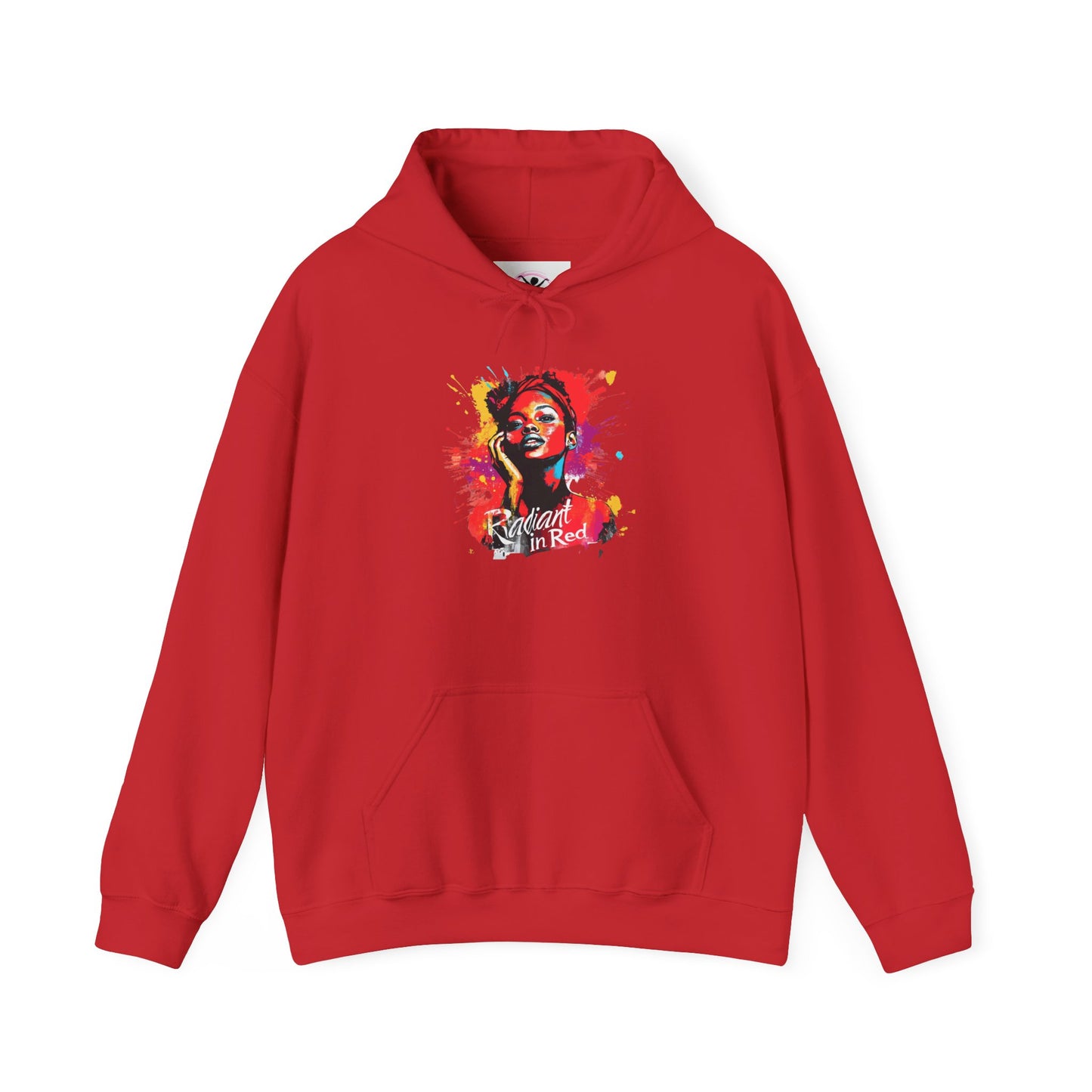 Radiant in Red Heavy Blend™ Hoodie - Colorful Artistic Design for Comfort and Style