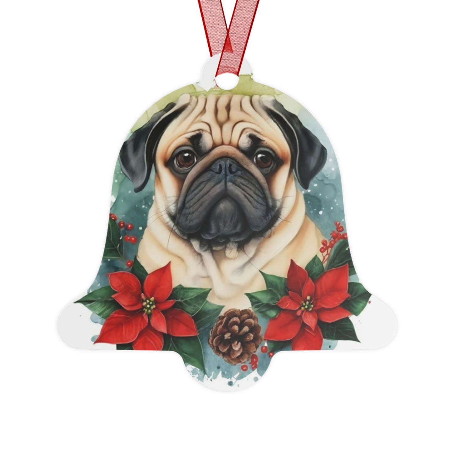 Pug Double-Sided Metal Bell Ornament: Celebrate the Playful Charisma