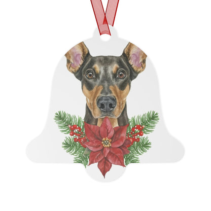 Doberman Pinscher Metal Bell-Shaped Ornament: Celebrate Elegance and Loyalty