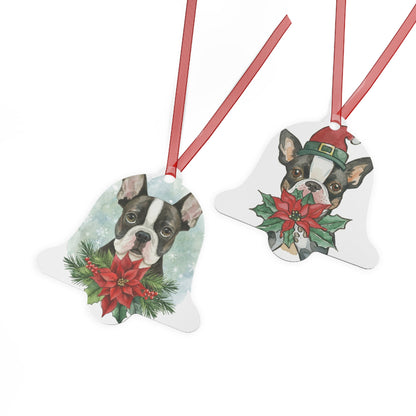 Boston Terrier Double-Sided Metal Bell Ornament: Celebrate the Character and Charm