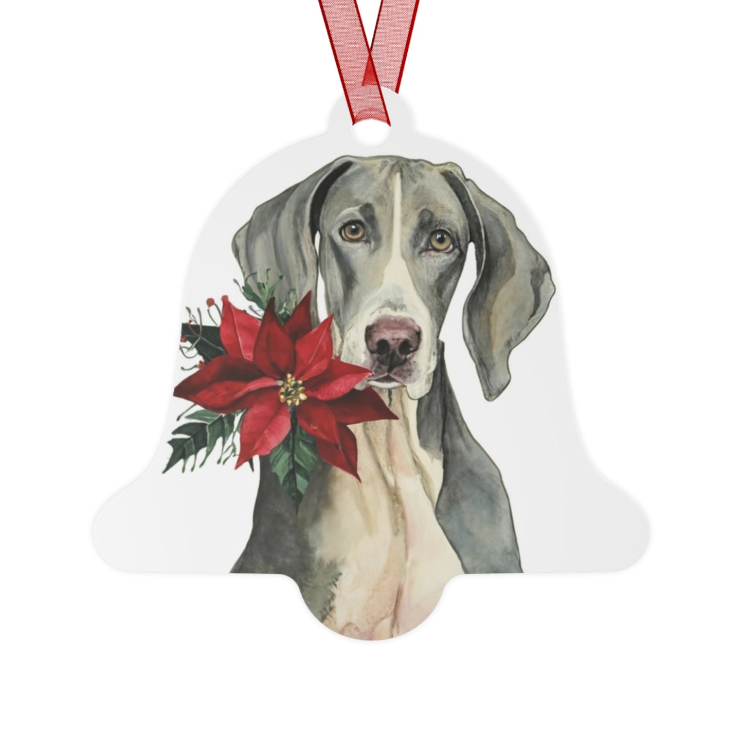 Great Dane Double-Sided Metal Bell Ornament: Celebrate the Majestic Grandeur