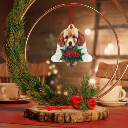 Poodle Double-Sided Metal Bell Ornament: Ring in the Holidays with Poodle Perfection!