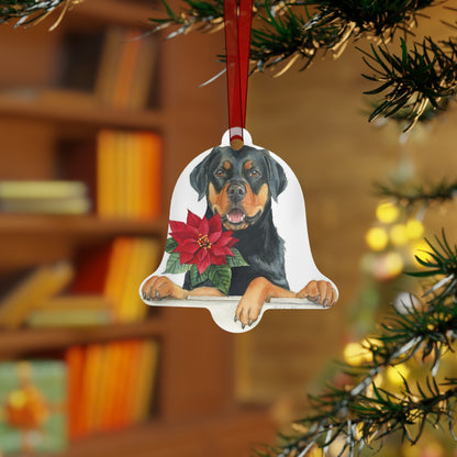 Rottweiler Double-Sided Metal Bell Ornament: Celebrate the Rottweiler's Heart and Strength