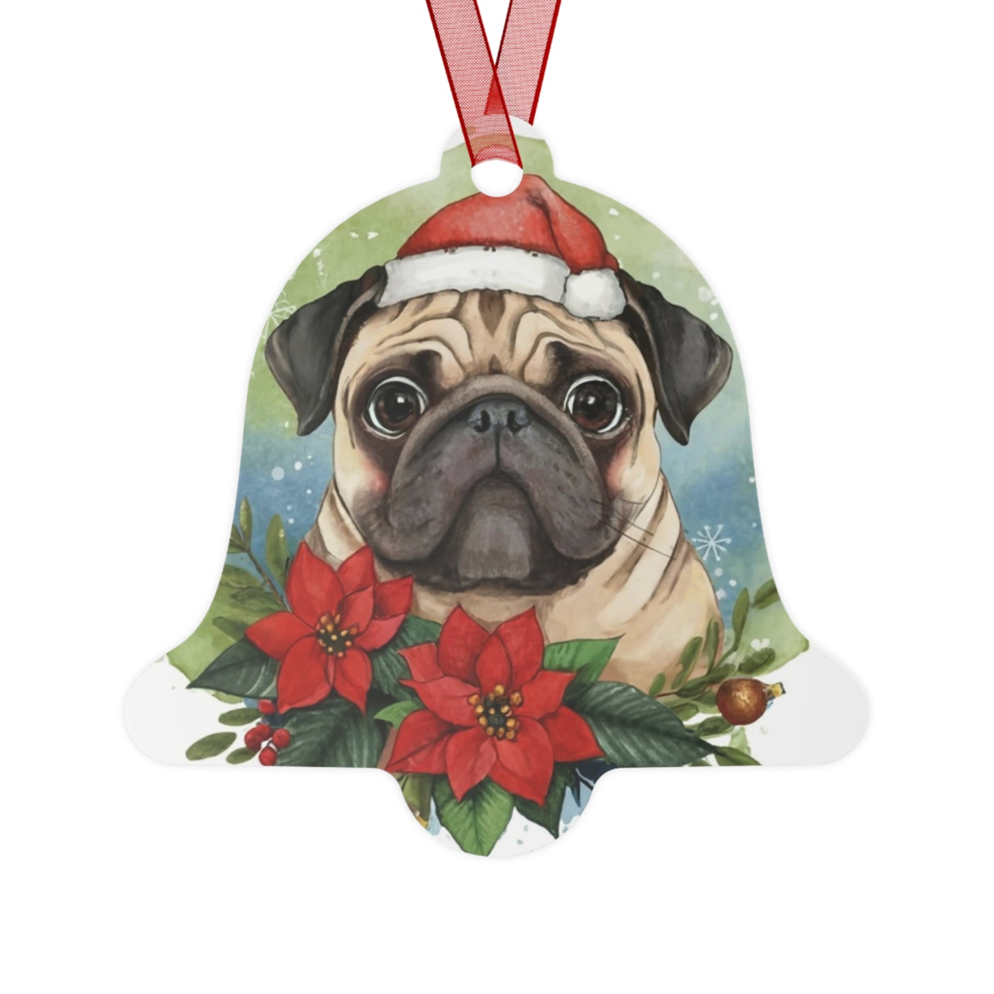 Pug Double-Sided Metal Bell Ornament: Celebrate the Playful Charisma