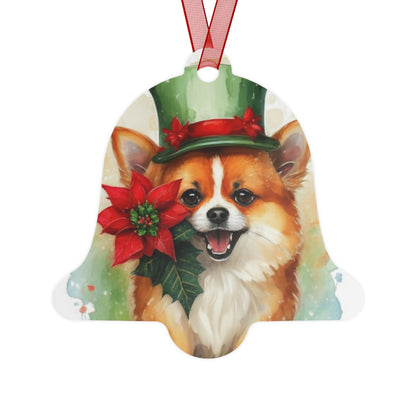 Pomeranian Double-Sided Metal Bell Ornament: Celebrate the Playful Elegance