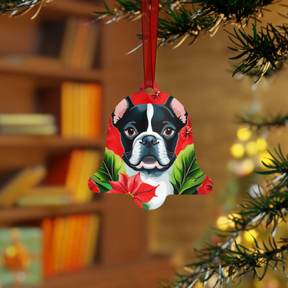 French Bulldog Double-Sided Metal Bell Ornament: Ring in the Holidays with Frenchie Charm