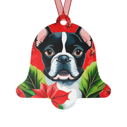 French Bulldog Double-Sided Metal Bell Ornament: Ring in the Holidays with Frenchie Charm