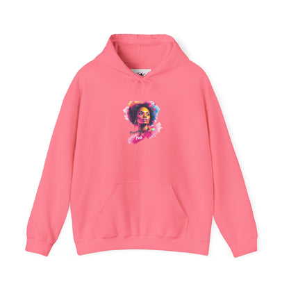 Powerful in Pink Artistic Empowerment Hoodie - with Inspirational Design