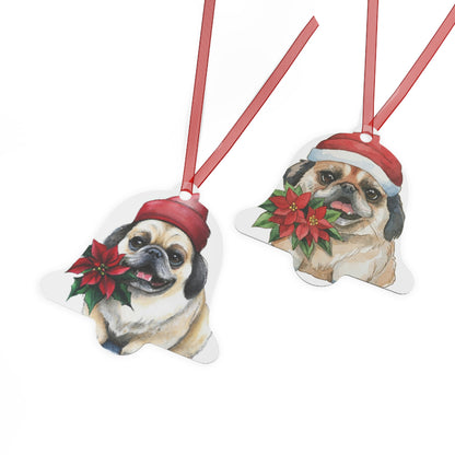 Pekingese Double-Sided Metal Bell Ornament: Celebrate the Imperial Elegance