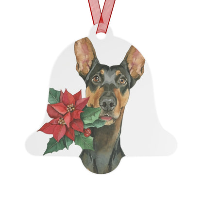 Doberman Pinscher Metal Bell-Shaped Ornament: Celebrate Elegance and Loyalty