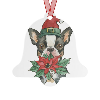 Boston Terrier Double-Sided Metal Bell Ornament: Celebrate the Character and Charm