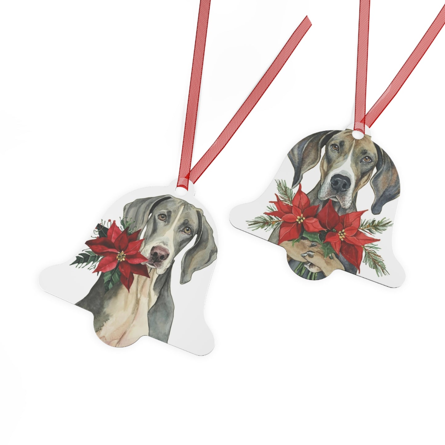 Great Dane Double-Sided Metal Bell Ornament: Celebrate the Majestic Grandeur