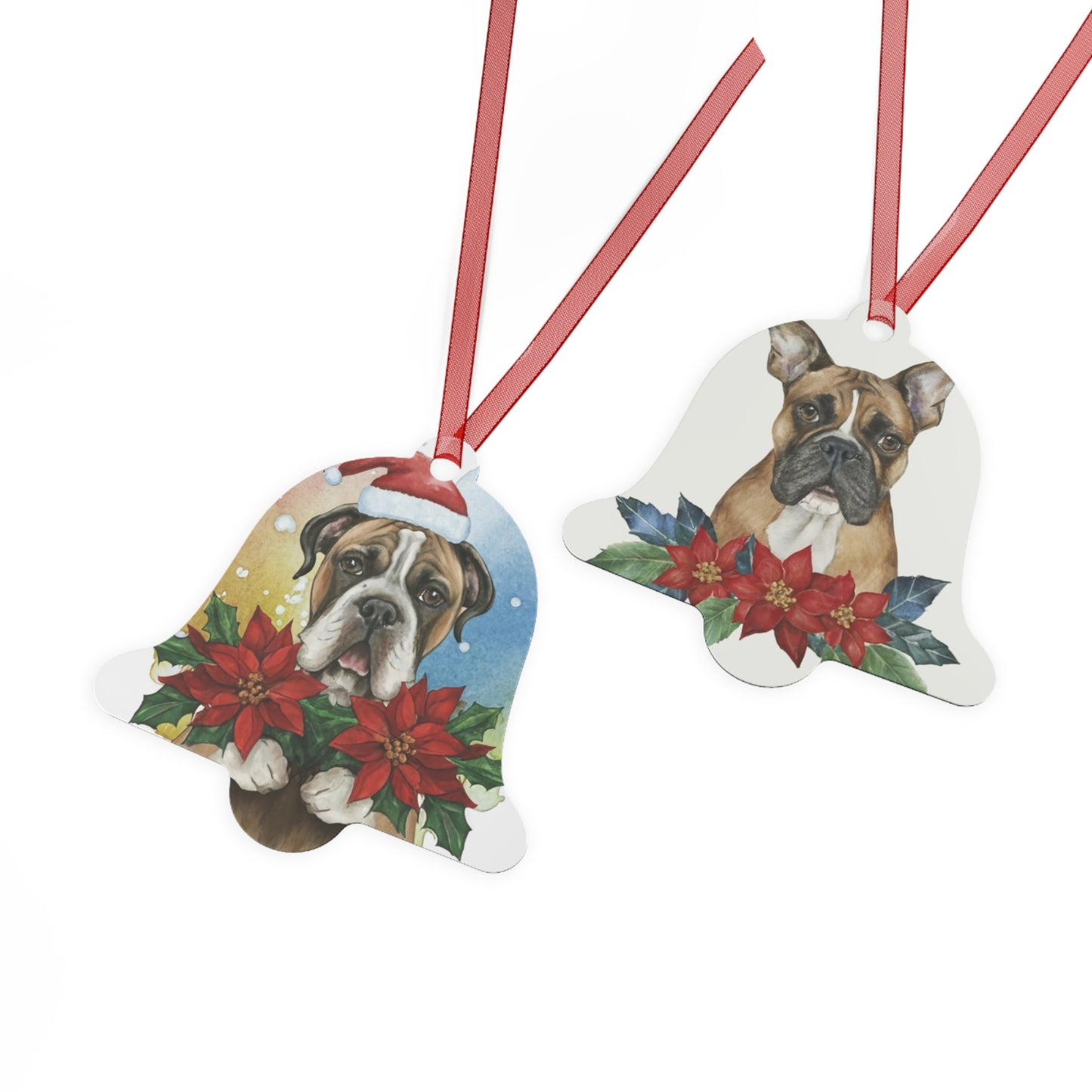 Boxer Double-Sided Metal Bell Ornament: Celebrate the Spirited Heart of the Boxer