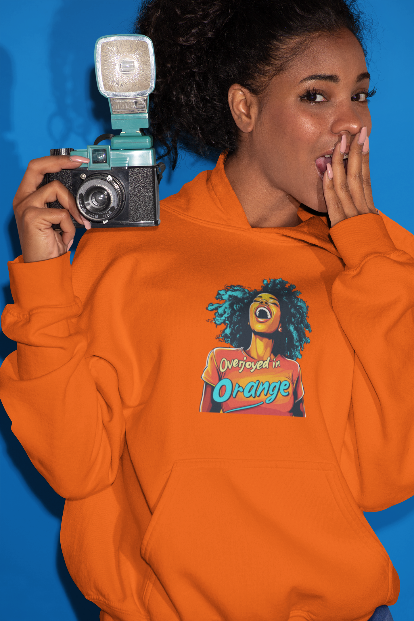 Overjoyed in Orange Hooded Sweatshirt - Vibrant & Fun Apparel