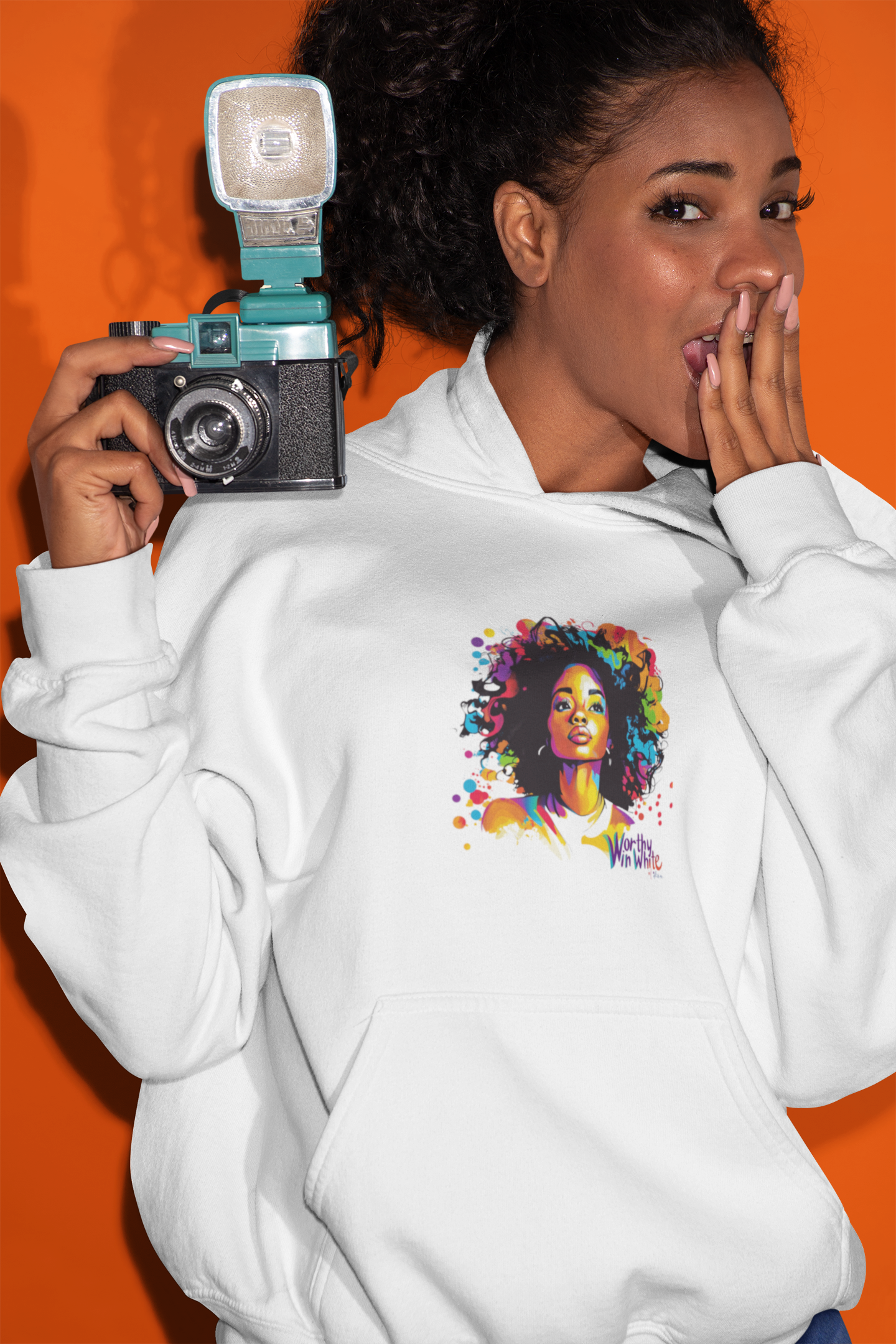 Worthy in White Hoodie - Celebrating Diversity and Self-Expression