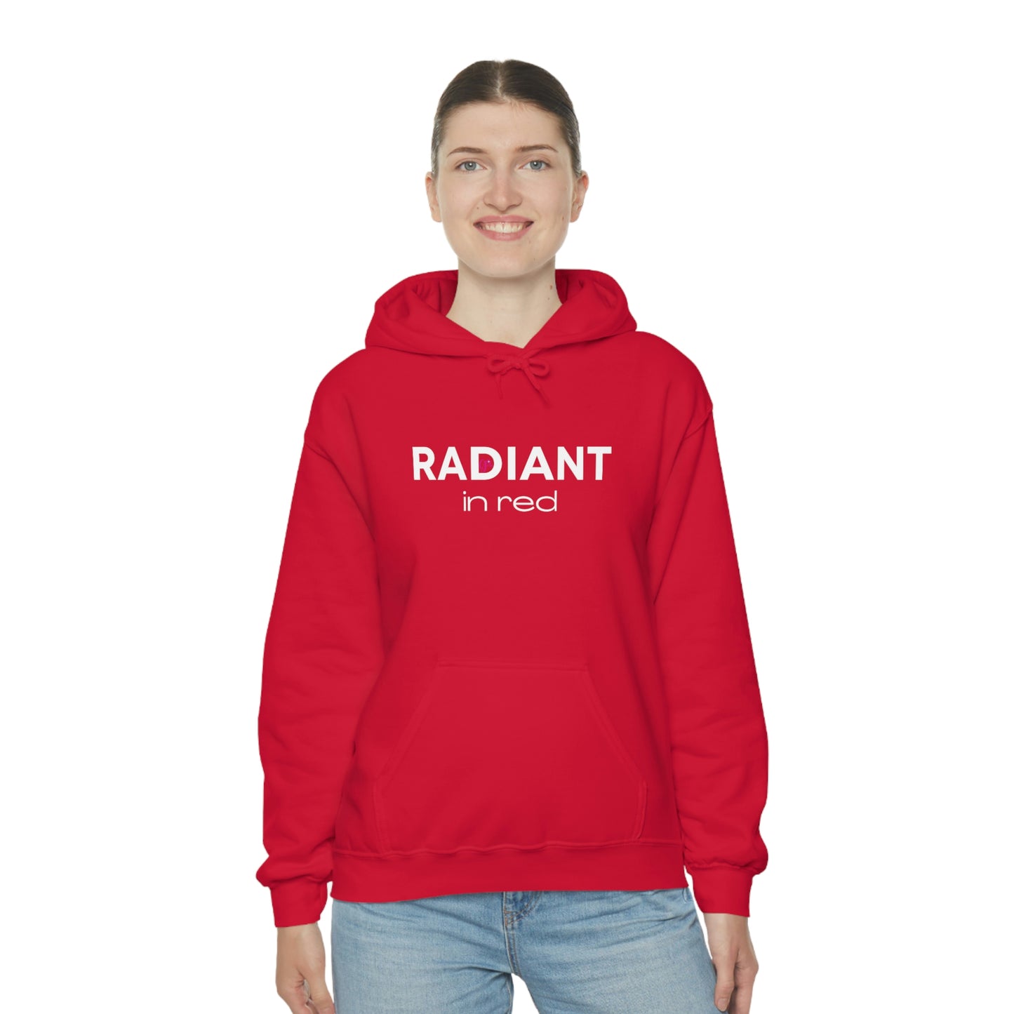 Radiant in Red Hoodie