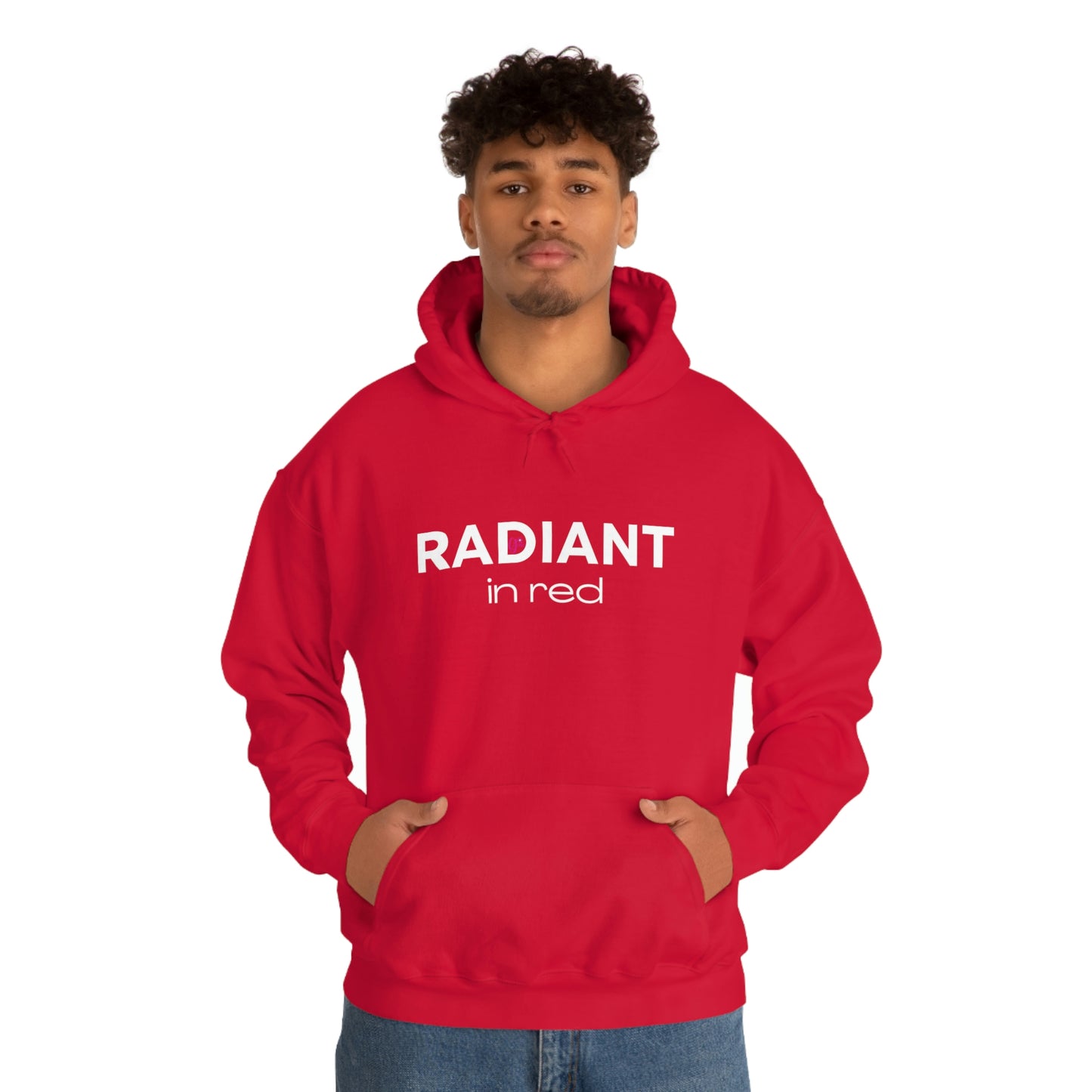 Radiant in Red Hoodie