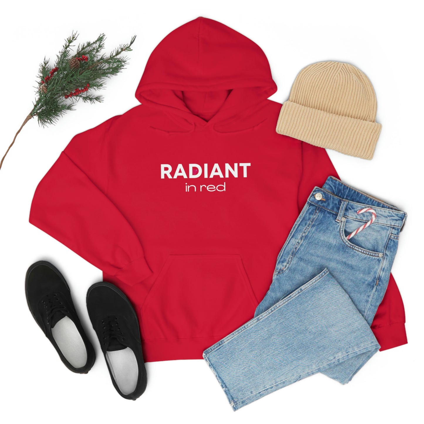 Radiant in Red Hoodie